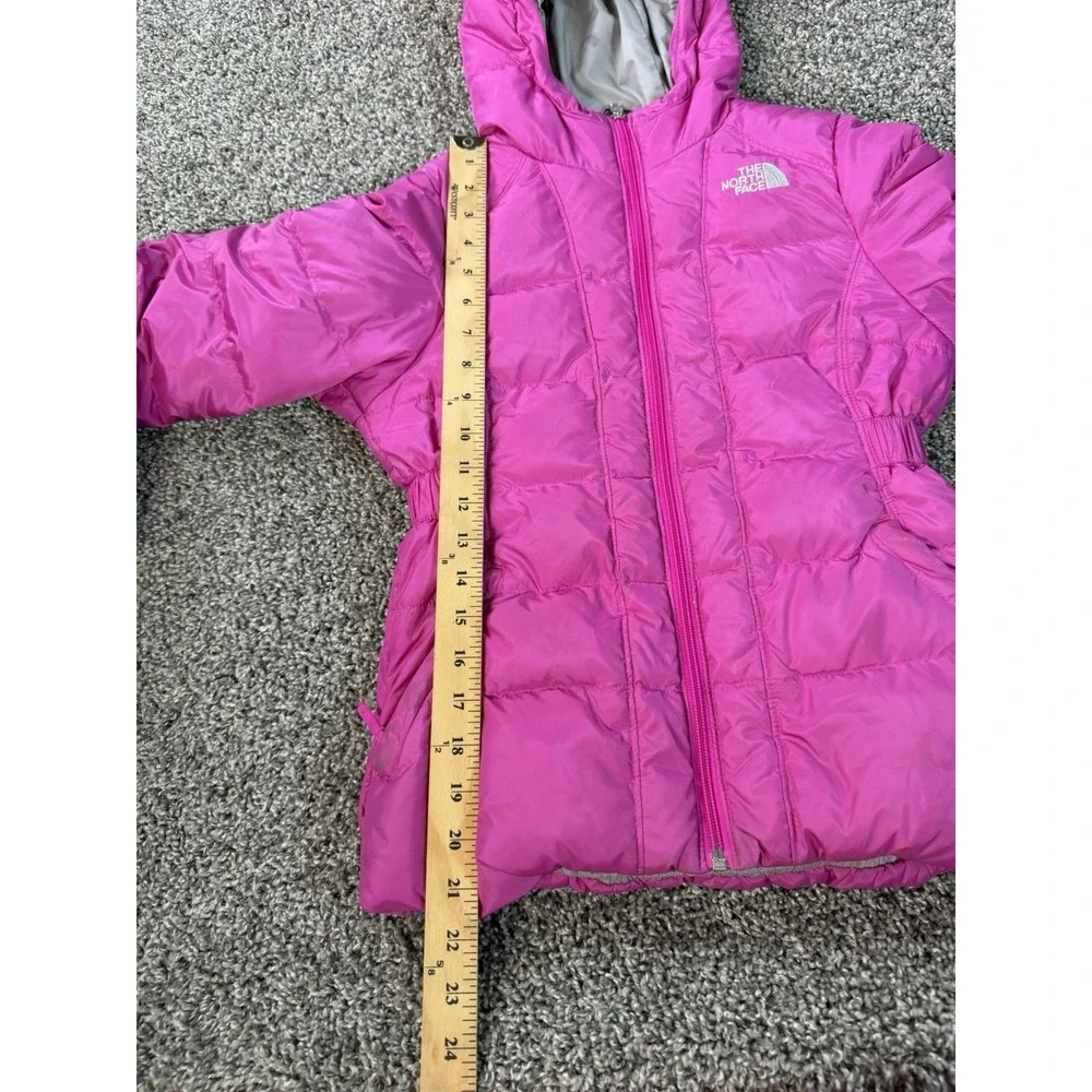 The North Face 550 Down Puffer Jacket Girls Size Medium Pink Full Zip